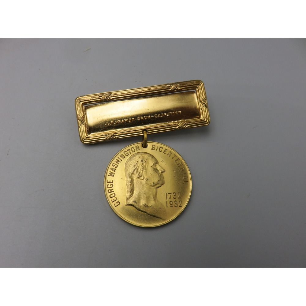 Vintage 1932 George Washington Bicentennial Medal Pin Whitehead Hoag Wakefield